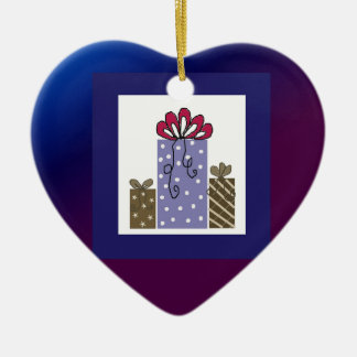 Pretty Wrapped Presents Ceramic Ornament