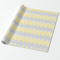 Pretty Yellow and Gray Chevron Wrapping Paper