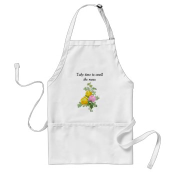 Pretty Yellow And Pink Roses  Adult Apron by Susang6 at Zazzle