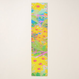 Pretty Yellow and Red Flowers with Turquoise Scarf