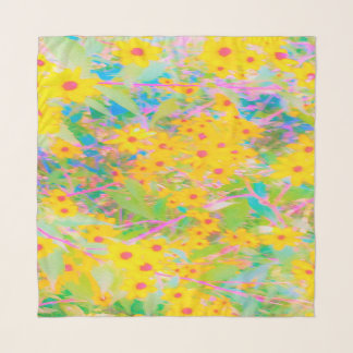 Pretty Yellow and Red Flowers with Turquoise Scarf