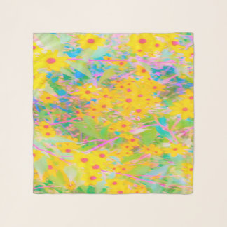 Pretty Yellow and Red Flowers with Turquoise Scarf