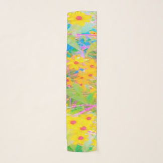 Pretty Yellow and Red Flowers with Turquoise Scarf