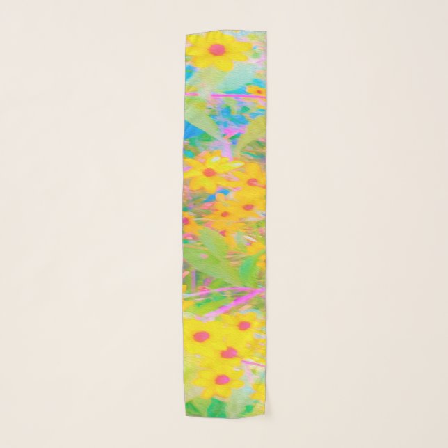 Pretty Yellow and Red Flowers with Turquoise Scarf (Front)