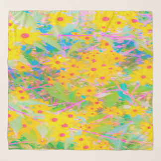 Pretty Yellow and Red Flowers with Turquoise Scarf