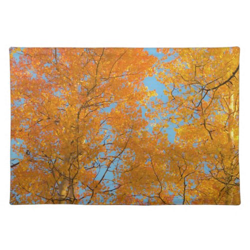 Pretty Yellow Aspen Trees Cloth Placemat