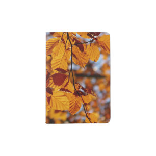 Pretty Yellow Autumn Leaves Passport Holder