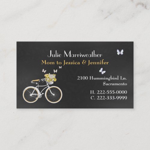 Pretty Yellow Bicycle Custom Mommy Card