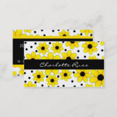Pretty Yellow & Black Flowers Mommy Card (Front/Back)