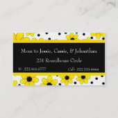 Pretty Yellow & Black Flowers Mommy Card (Back)