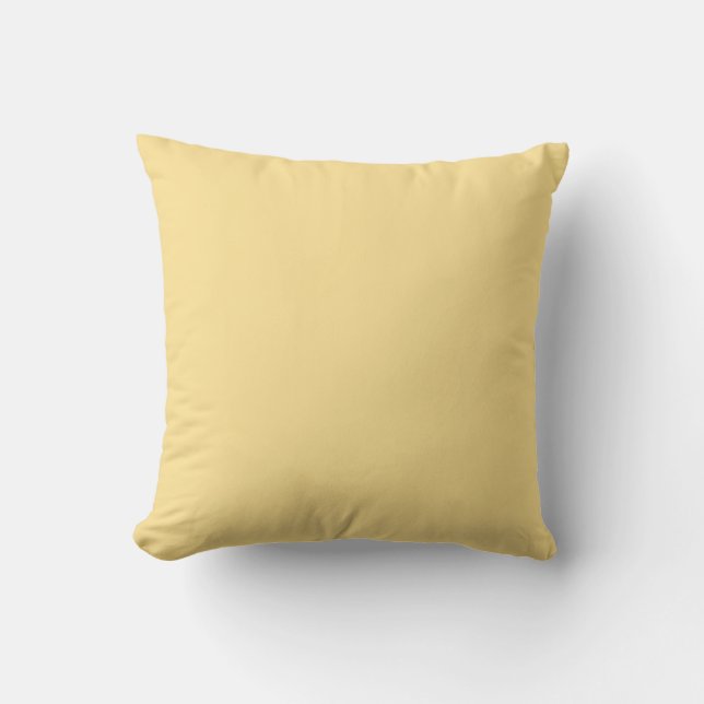 Pretty Yellow Butter Lemon Shade Of Light Yellow Throw Pillow (Front)
