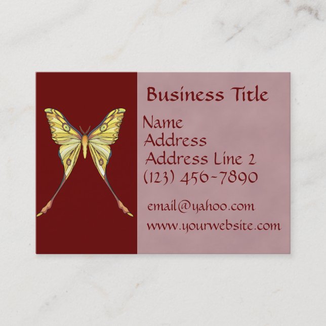 Pretty Yellow Butterfly Business Cards (Front)