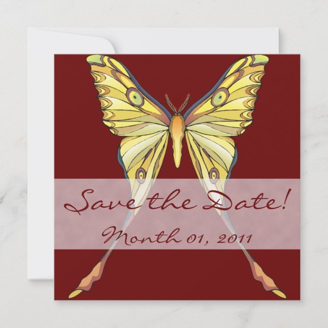Pretty Yellow Butterfly Invitations (Front)