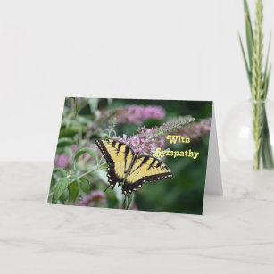 BUTTERFLIES . WITH SYMPATHY  CARD M3 TOP QUALITY,LOVELY VERSE 