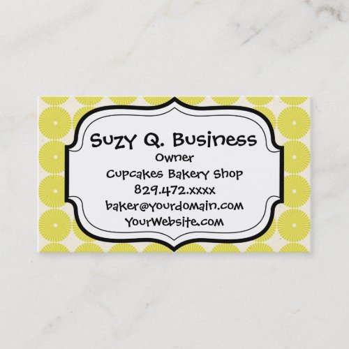 Pretty Yellow Circles Patterns Summer Citrus Business Card