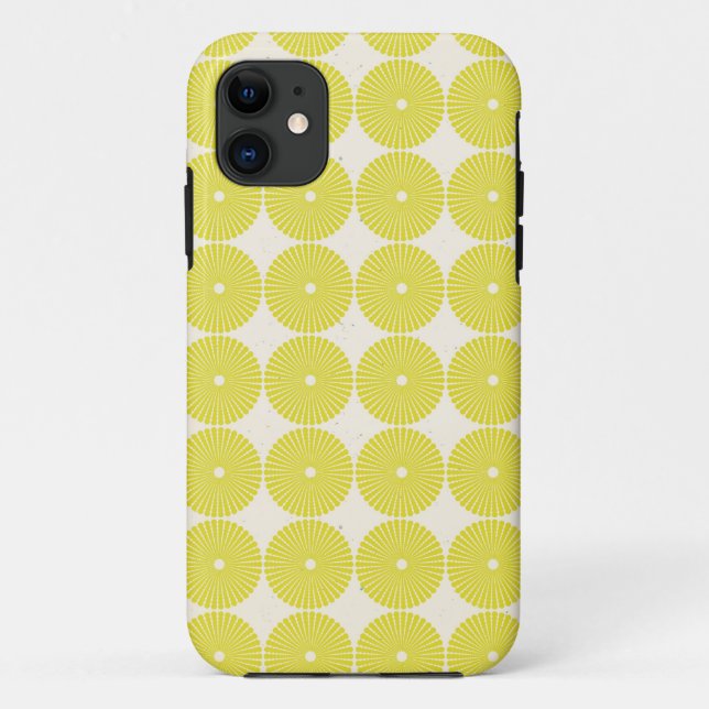 Pretty Yellow Circles Summer Citrus Textured Disks Case-Mate iPhone Case (Back)