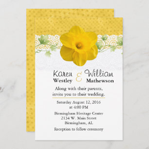 Pretty Yellow Daffodil Wedding Invitation