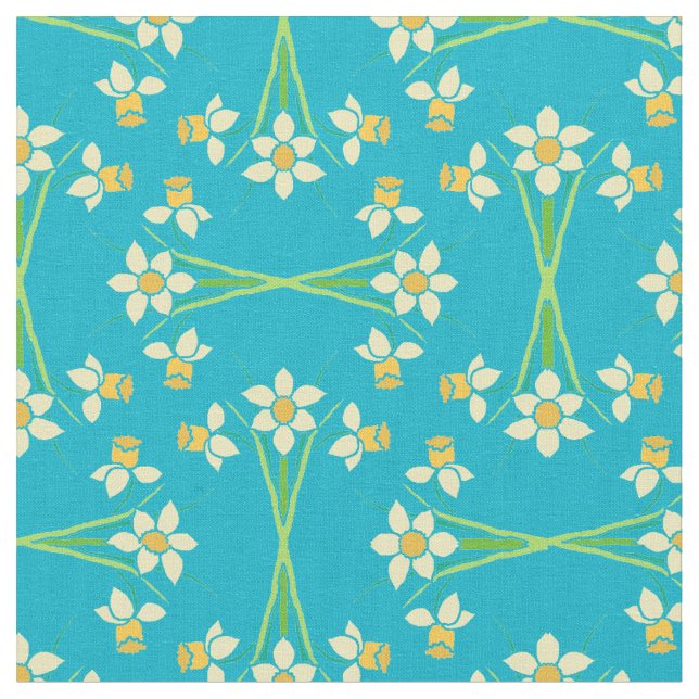 Pretty Yellow Daffodils Fabric to Customize (Close Up)