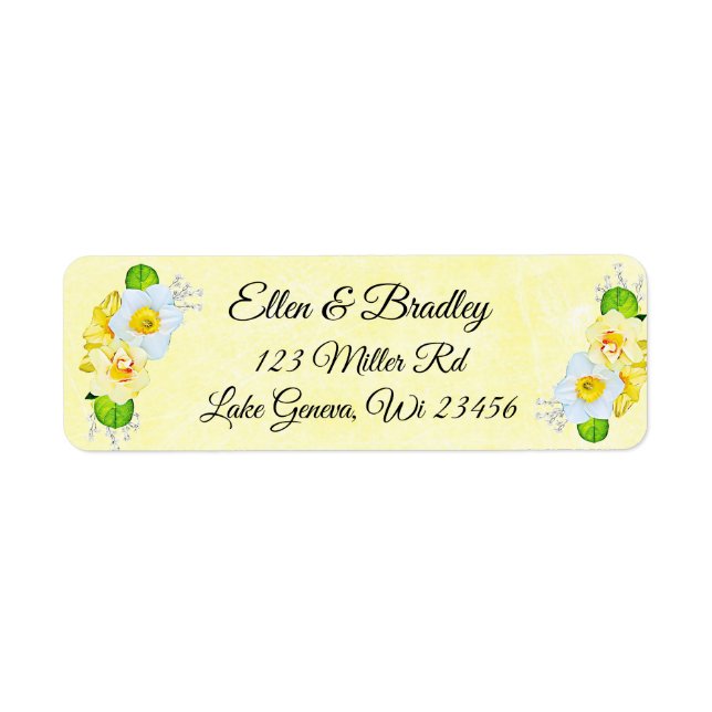 Pretty Yellow Daffodils Label (Front)