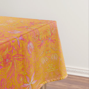 Pretty Yellow Floral Tablecloth