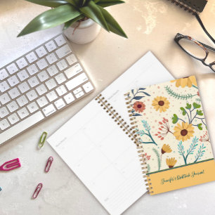 Pretty Yellow Flower Custom Gratitude Journal Planner