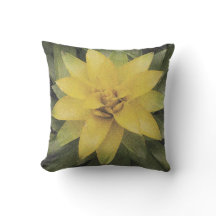 Pretty yellow flower outdoor floral throw pillow