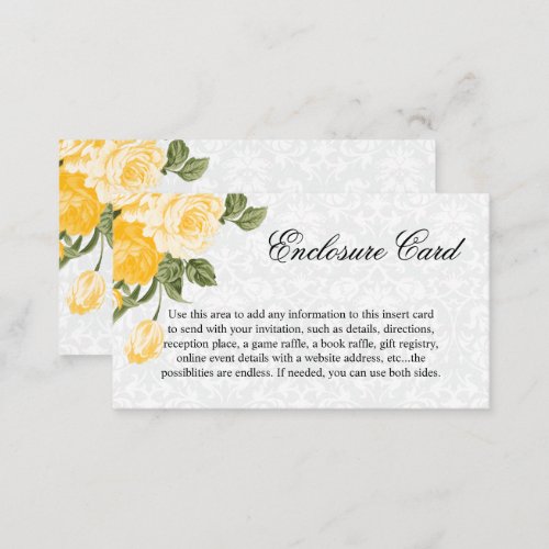 Pretty  Yellow Flowers Enclosure Card