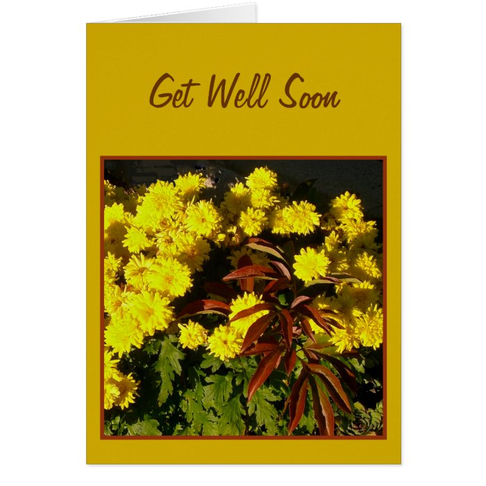 Pretty Yellow Flowers Get Well Soon Template Card | Zazzle