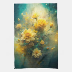 Pretty Yellow Flowers Kitchen Towel