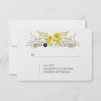 Pretty Yellow Flowers Rsvp by peacefuldreams at Zazzle