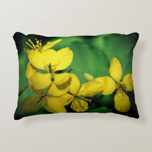 Pretty Yellow Geranium Wildflowers  Accent Pillow