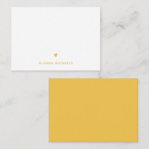 Pretty Yellow Heart and Name Note Card