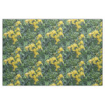 Pretty Yellow Irises Garden Flowers Fabric