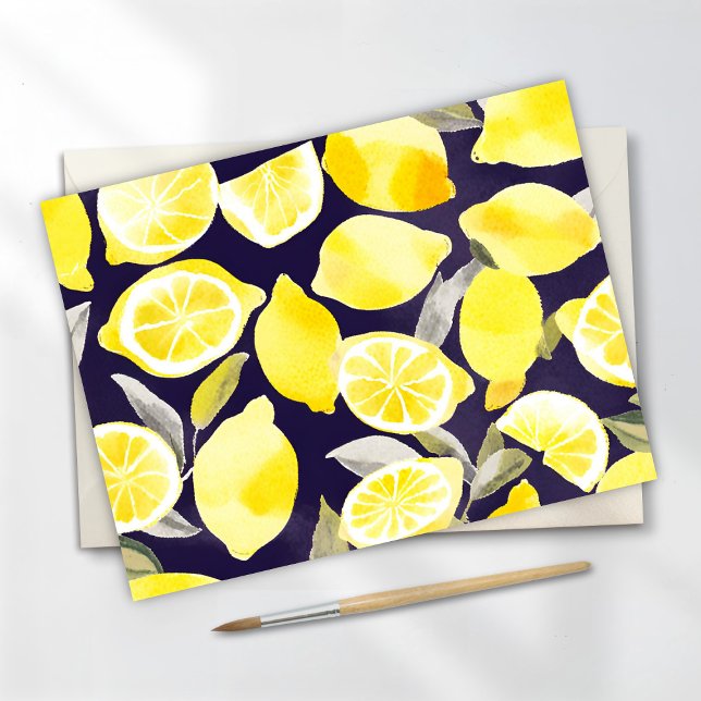 Pretty Yellow Lemons | Cute Watercolor Postcard (Creator Uploaded)