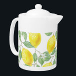 Pretty Yellow Lemons Teapot<br><div class="desc">Pretty Yellow Lemons Teapot.  Brighten up your day with a bright yellow lemon design!</div>
