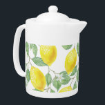 Pretty Yellow Lemons Teapot<br><div class="desc">Pretty Yellow Lemons Teapot.  Brighten up your day with a bright yellow lemon design!</div>