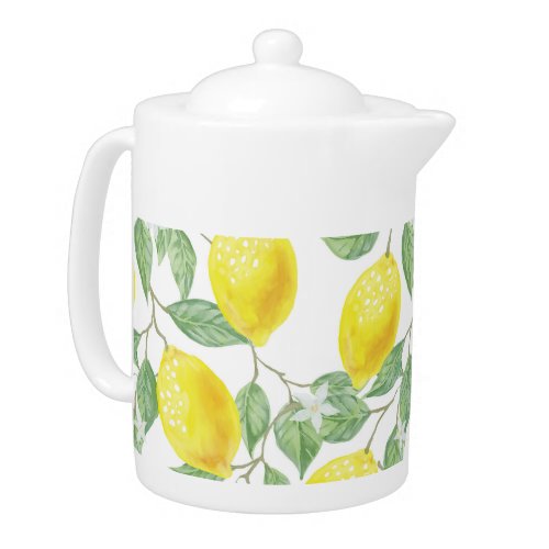 Pretty Yellow Lemons Teapot