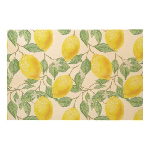 Pretty Yellow Lemons Wood Wall Art