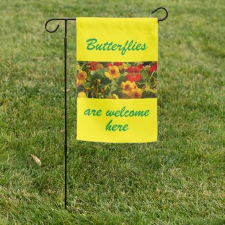 Pretty Yellow Outdoor Flag, Your Words & Image