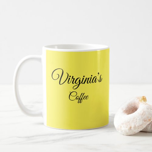 Pretty Yellow Personalized Coffee Mug