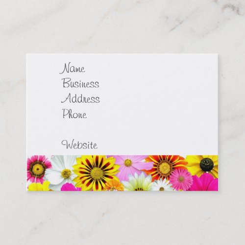 Pretty Yellow Pink White Flower Daisies Gifts Business Card