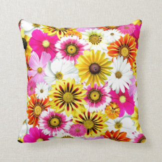 Pretty Yellow Pink White Flower Daisies Gifts Throw Pillow