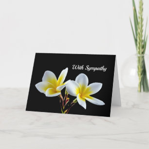 Pretty Yellow Plumeria Floral Photo Sympathy Card