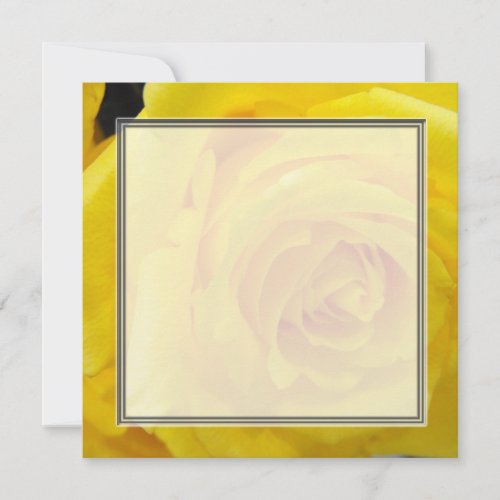 Pretty yellow rose flower blank wedding party invitation