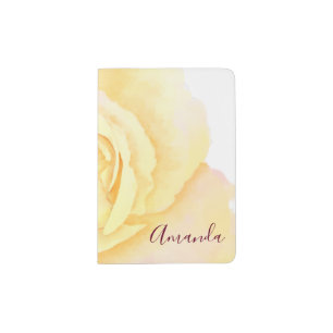 Pretty Yellow Rose Passport Holder