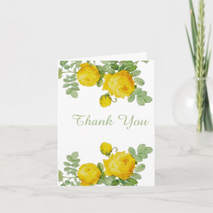 Pretty Yellow Rose Wedding Gift Thank You   Card