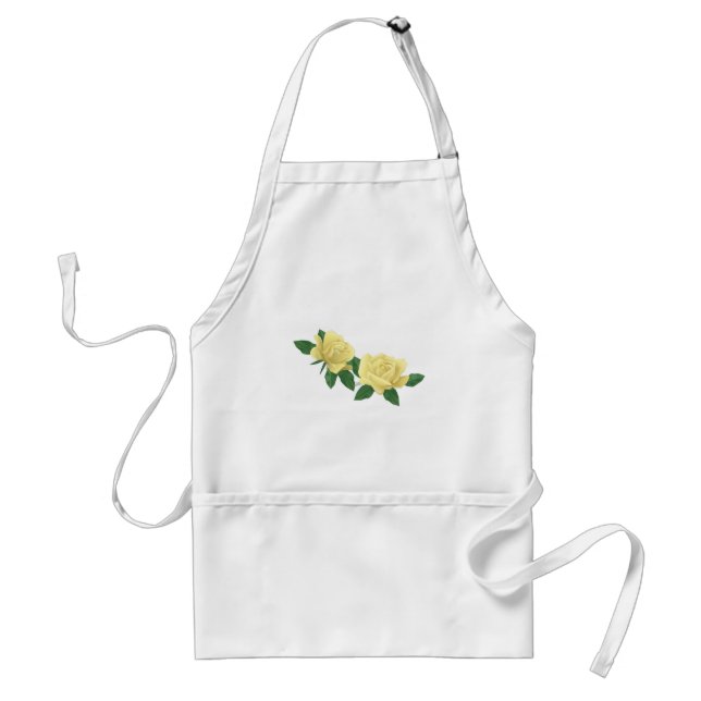 Pretty Yellow Roses Flowers Floral Adult Apron (Front)