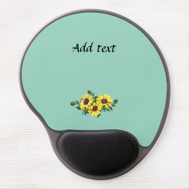 Pretty Yellow Sunflower Arrangement template Gel Mouse Pad (Front)