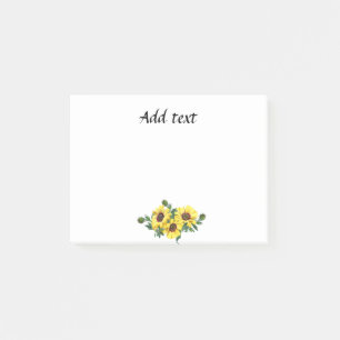 Pretty Yellow Sunflower Arrangement template Post-it Notes