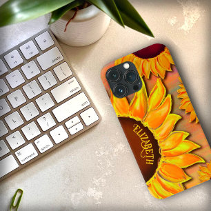 Pretty Yellow Sunflower Artwork Name Inspirivity iPhone 13 Pro Max Case